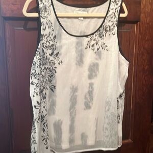 Coldwater creek printed shell with overlay